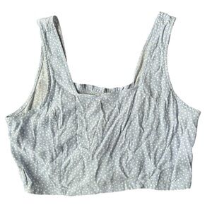 NWT Thread & Supply Light Blue Polka Dot Top Size L